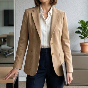 Vintage Farah Tan Tailored Single Breasted Blazer Size 8